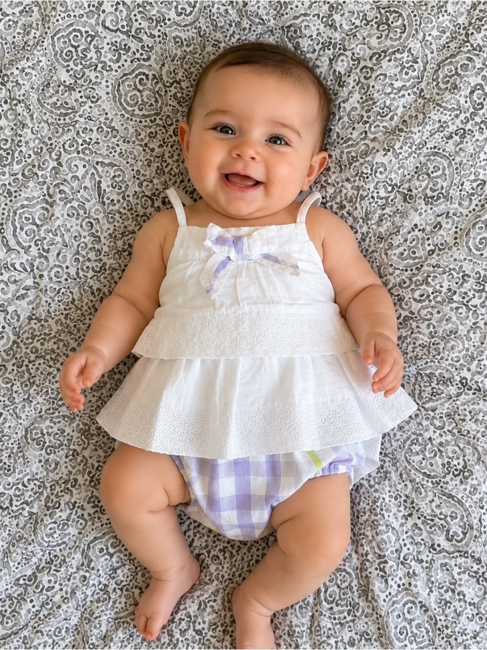 Burberry Set dress + pants 3/6 months strapless Burberry white purple